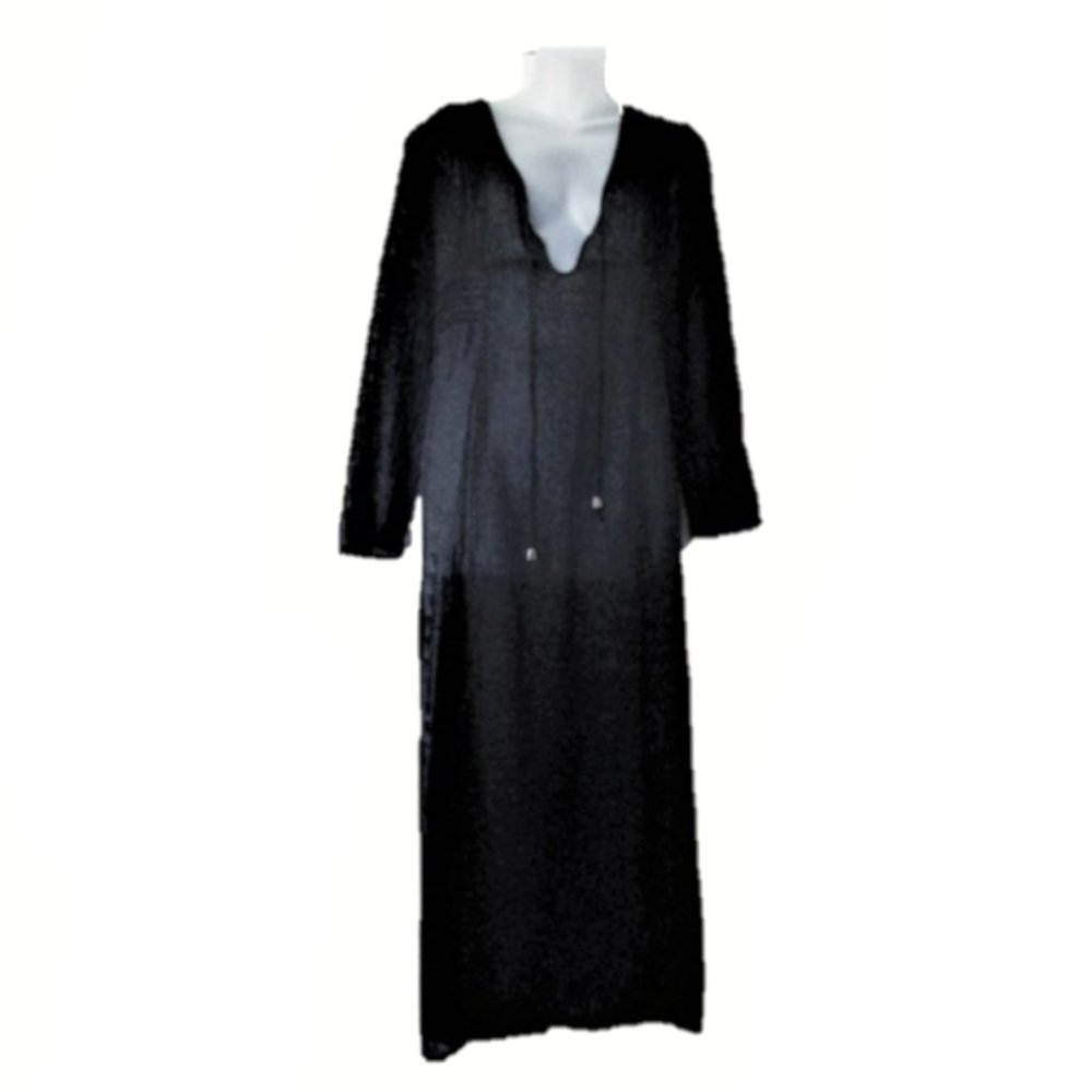 Cobey By Calzedonia black cotton gauze dress M